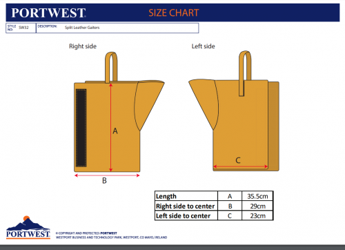 Acoperitori bocanci, din piele, Tan, Regular, Safe  Welder, Portwest